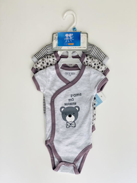 Picture of IK1180- COTON 3 PACK GROWS / BODYSUITS